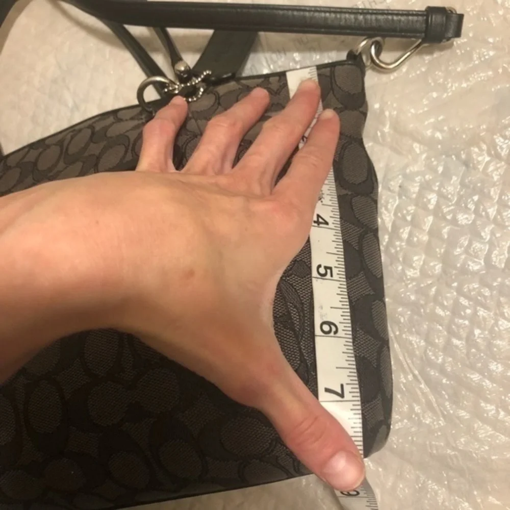 Coach signature Kelsey black gray two way bag